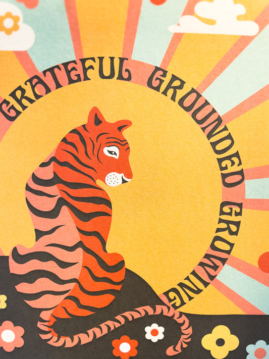 Grateful Tiger 11x14 Art Print