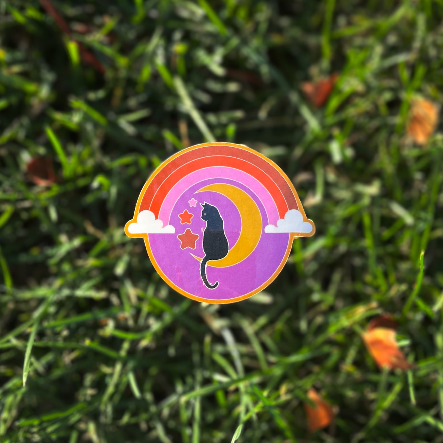Cat and Moon Sticker