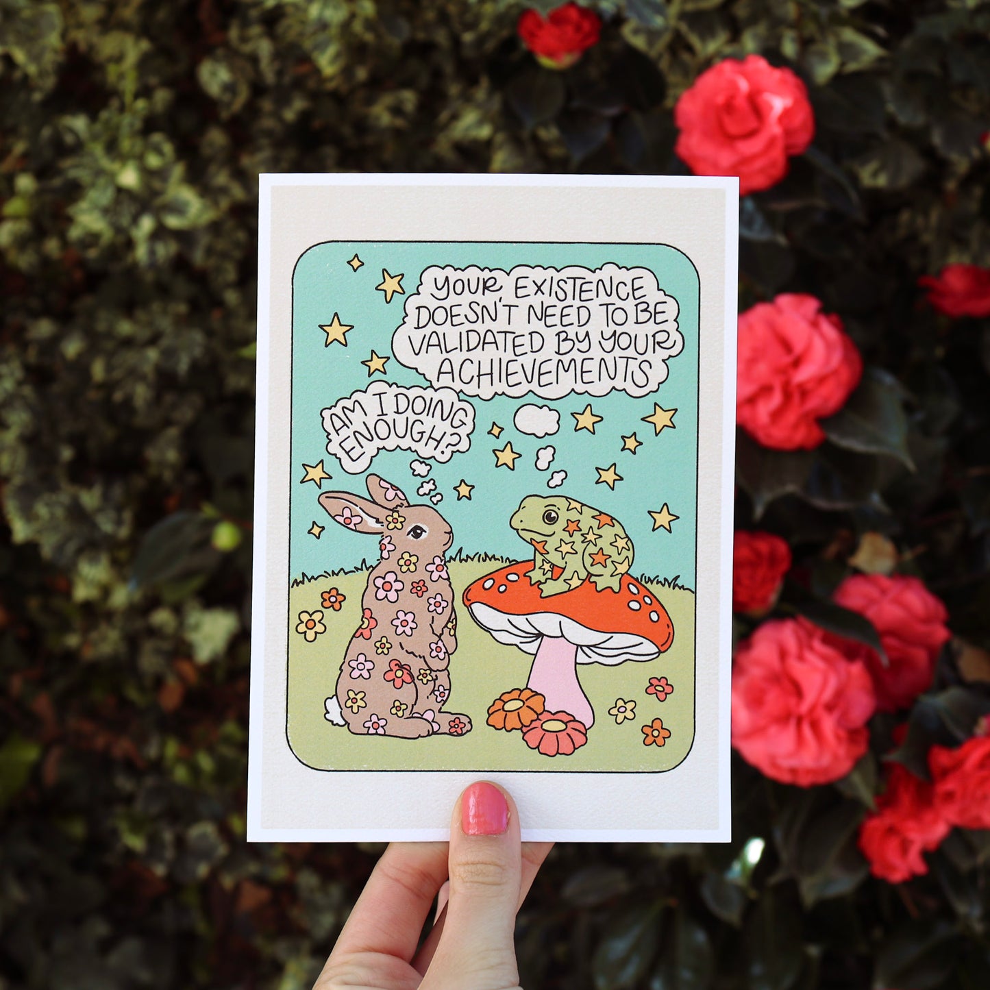 bunny & frog friends mini print