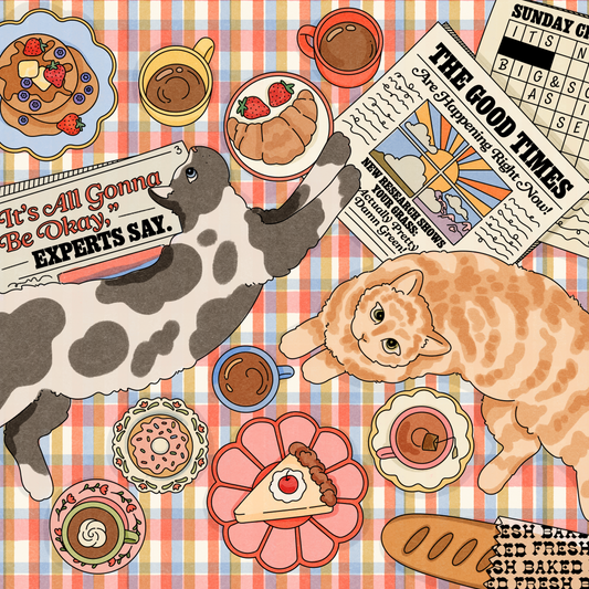cats at breakfast desktop wallpaper