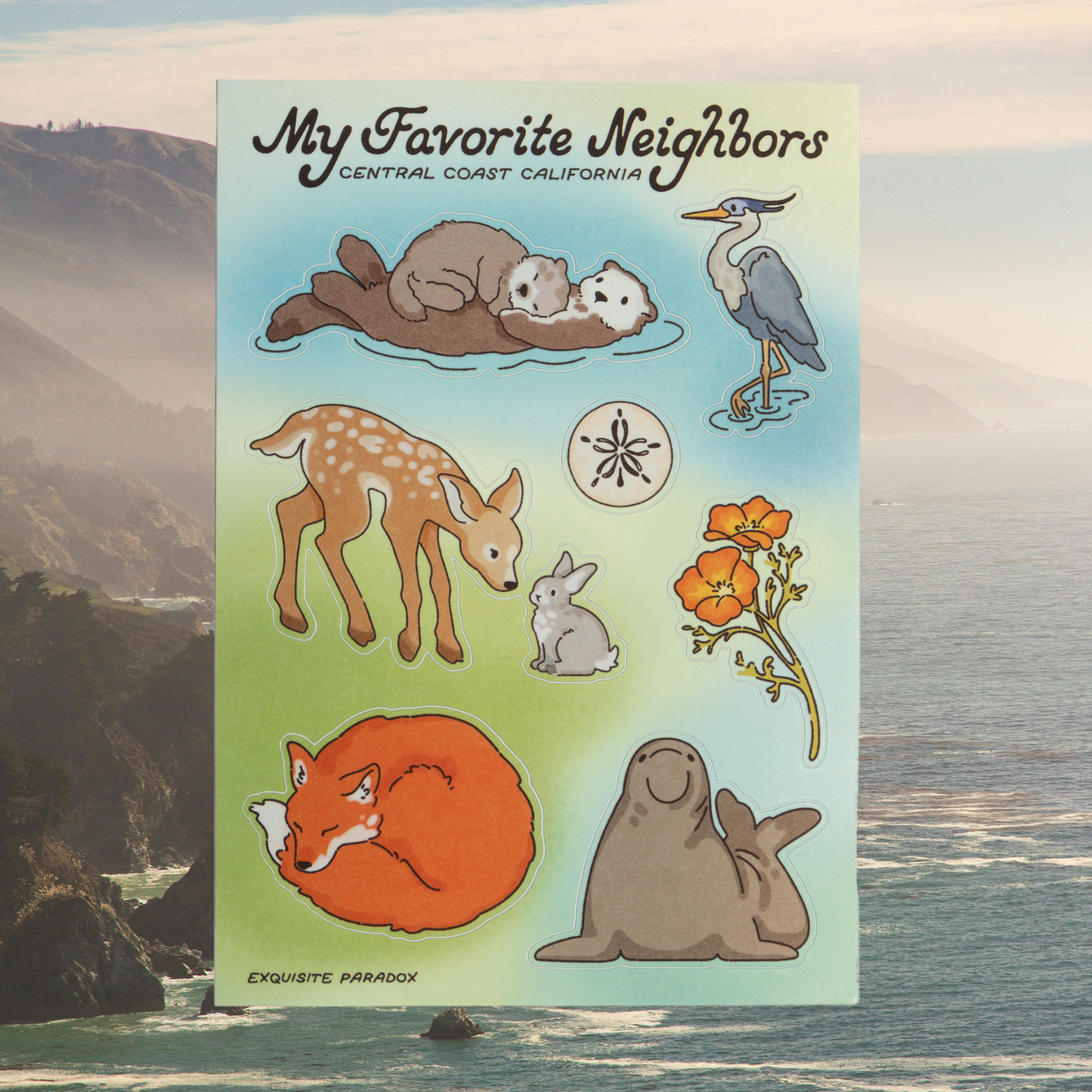 Central Coast California Wildlife Sticker Sheet