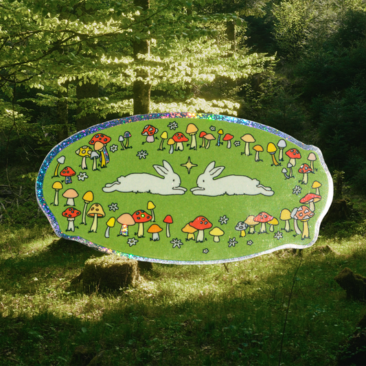 Bunny Fairy Ring Glitter Vinyl Sticker