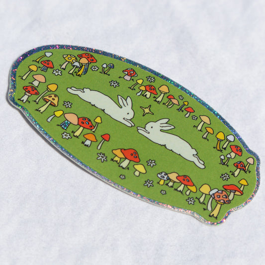 Bunny Fairy Ring Glitter Vinyl Sticker
