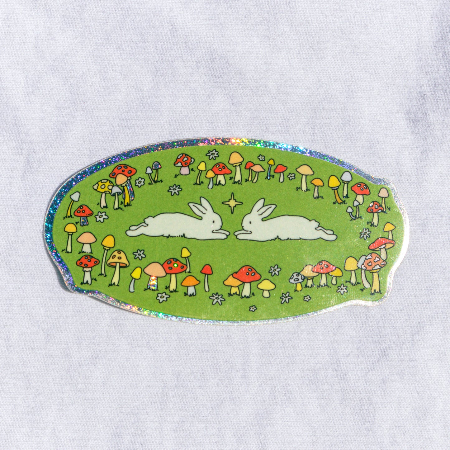 Bunny Fairy Ring Glitter Vinyl Sticker