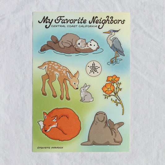 Central Coast California Wildlife Sticker Sheet