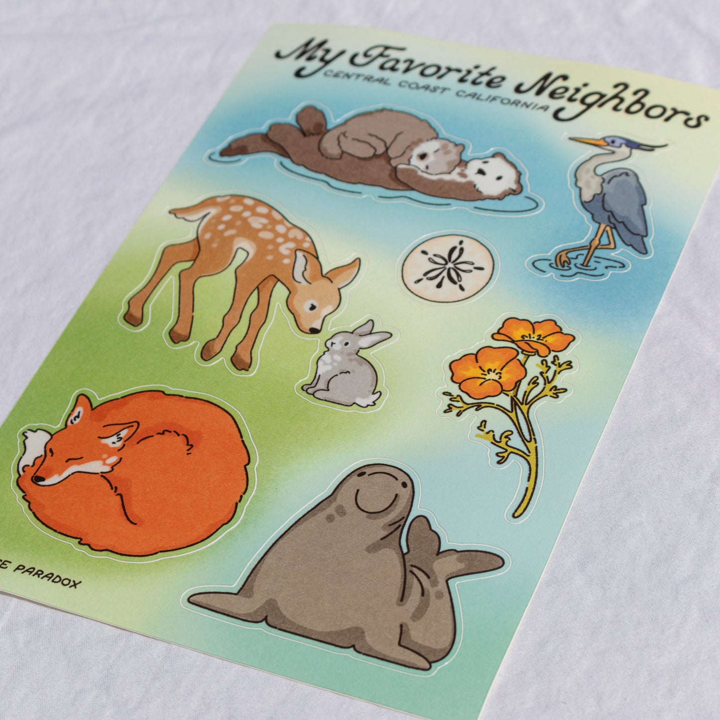 Central Coast California Wildlife Sticker Sheet