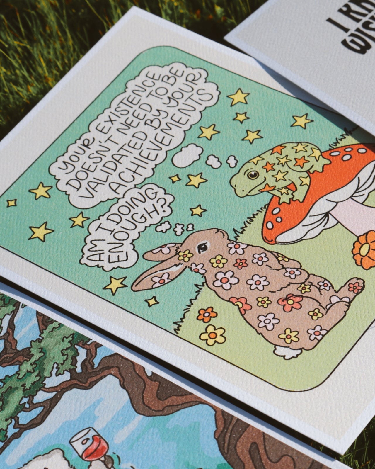 bunny & frog friends mini print